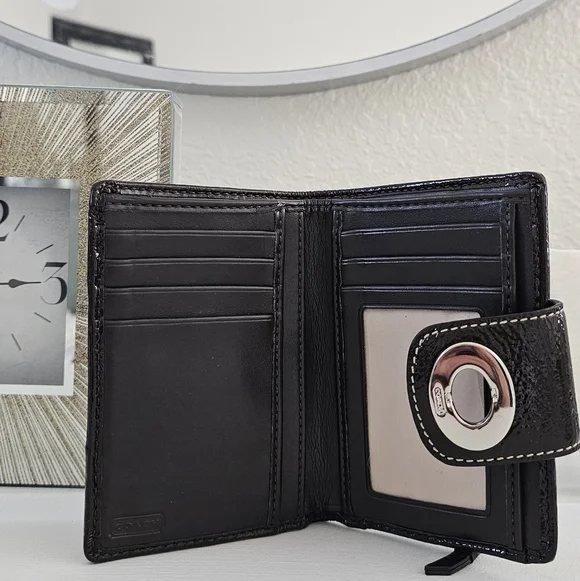 EUC Coach Brown/Tan Turnlock Signature Medium Y2K Wallet - Picture 6 of 6